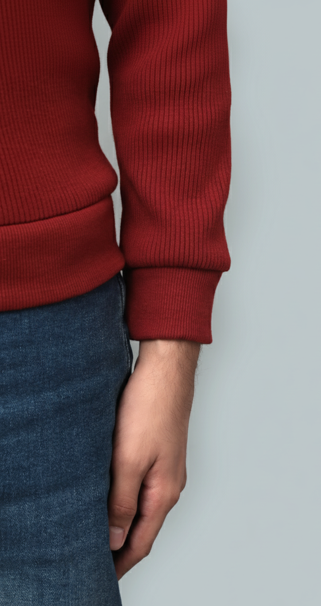 Mahroon Knitted Sweater POLO